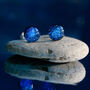 Sapphire Blue Small Round Glass Stud Earrings, thumbnail 2 of 12