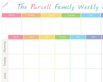 Personalised Weekly Family Planner Whiteboard, 8 of 9