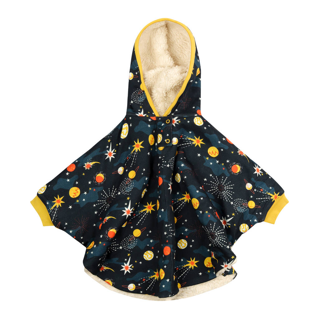 Solar Space Poncho For Kids By Piccalilly