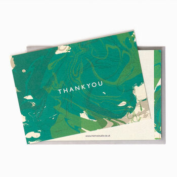 Marble Green Thank You Postcard Set, 2 of 2