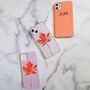 Blush Pink And Autumn Leaf Print Personalised Case, thumbnail 3 of 5