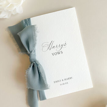 Luxury 'His Vows' Wedding Vows Card, Calligraphy Script, Personalised, 4 of 11