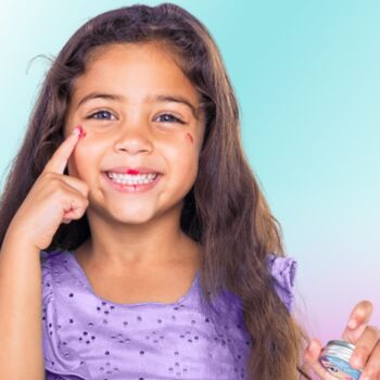 Kids Highly Natural Mermaid Glow Body Wash, Body Crème And Lip And Cheek Tint Gift Set, 8 of 10