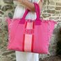 Personalised Annie Stripe Fringe Shoulder Tote Beach Bag, thumbnail 1 of 12