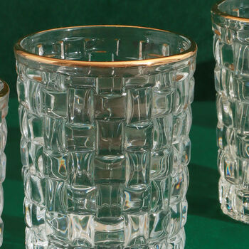 G Decor Set Of Four Dante Textured Gold Tubler Glasses, 2 of 4