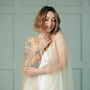 Pearl Bridal Cape Veil Wedding Dress Cover Up, thumbnail 2 of 12