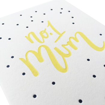 Number One Mum Letterpress Mother's Day Card, 3 of 3