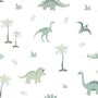 Dinosaurs Blackout Lined Curtains, Green, thumbnail 4 of 4