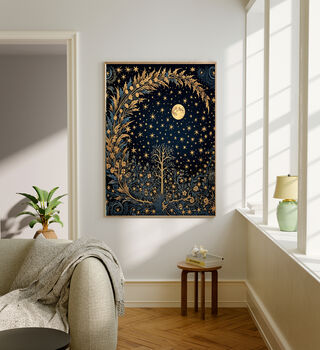 Set Of Two Moon And Stars Celestial Art Prints, 5 of 5
