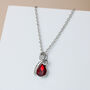 Crystal Teardrop And Ribbon Pendant Necklace, thumbnail 2 of 5