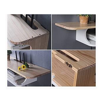 Floating Wooden Wall Tv Console Shelf, 2 of 6