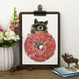 Raccoon Donut Print, thumbnail 1 of 3