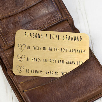 Personalised Reasons I Love Grandad Wallet Card, 5 of 10