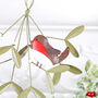 Robin On Mistletoe Christmas Tree Decoration, thumbnail 2 of 2