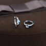 Sterling Silver Delicate Moonstone Huggie Hoop Earrings, thumbnail 4 of 10