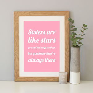 'Sisters Are Like Stars' Gift Print By Hope and Love