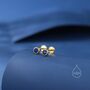 Sterling Silver Sapphire Blue Cz Bezel Internally Threaded Flat Back Earrings, thumbnail 6 of 10