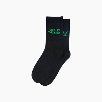 Totally Wicked Combed Cotton Glitter Socks In Black, 3 of 4