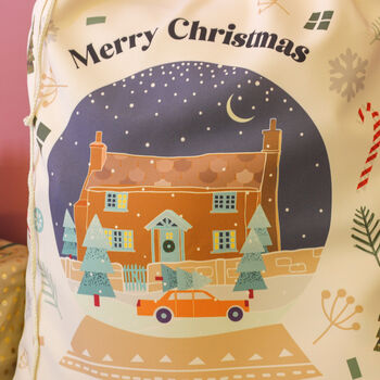Personalised Snow Globe Christmas Santa Sack Gift, 6 of 6
