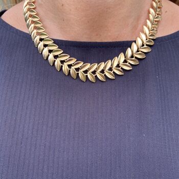 Statement Leaf Choker Necklace, 3 of 4