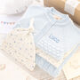 Unisex Baby Pebble Cardigan, Babygrow, Hat And Blanket Set, thumbnail 7 of 12