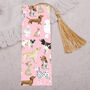 Pink Puppy Dog Bookmark With Coloured Tassel, thumbnail 2 of 3