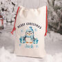 Personalised Penguin Large Christmas Santa Gift Sack, thumbnail 2 of 3