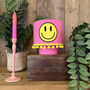 Smiley Face Pink Rechargeable Glow Lamp, thumbnail 1 of 6