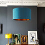 Duck Egg Blue Silk Lampshade With Copper Or Gold Lining, thumbnail 1 of 5
