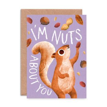'Nuts About You' Squirrel Greetings Card, 2 of 2