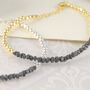 Rough Diamond Beaded Sterling Silver April Birthstone Bracelet, thumbnail 3 of 8