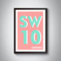 Sw10 Chelsea London Postcode Typography Print, thumbnail 4 of 10