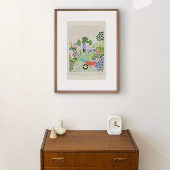 Gardener Art Print Flowers Gardening Scene Poster, 3 of 9