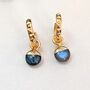 The Orb Labradorite Earrings, Gold, thumbnail 3 of 4