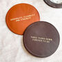 Custom Luxe Leather Father's Day Coasters, thumbnail 3 of 4