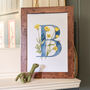 B Is For Buttercup Coloured Initial Print, thumbnail 3 of 11