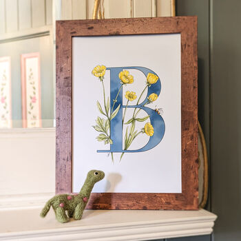 B Is For Buttercup Coloured Initial Print, 3 of 11