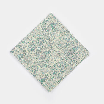 Dancys Mens Pale Blue Paisley Print Pocket Square, 9 of 9