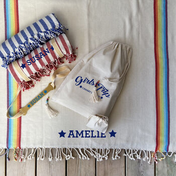 Personalised Cotton Towel, Carrier Strap, Gift Set, 2 of 12