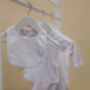 Embroidered White Cotton Baby Sleepsuit, thumbnail 3 of 6