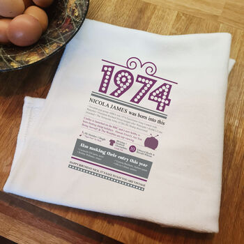 Personalised 50th Birthday Gift Microfibre Tea Towel, 4 of 9