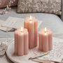 Three Pink Flower Tru Glow® LED Candles With Timer, thumbnail 3 of 4
