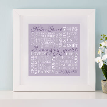 Personalised 21st Birthday Square Word Art, 2 of 11