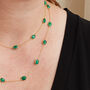 Emerald Pebble Gold Plated Silver Long Chain Necklace, thumbnail 3 of 11