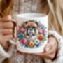Personalised Boxer Floral Summer Dog Wreath Gift Keepsake Mug, thumbnail 1 of 2
