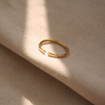 Gold Adjustable Personalised Initials Stacking Ring, 2 of 8