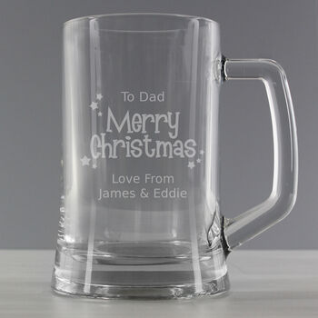 Personalised Merry Christmas Pint Glass, 2 of 3