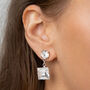 Swarovski Crystal Square Pendant Drop Earrings, thumbnail 1 of 3