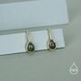 Sterling Silver Moss Agate Pear Drop Earrings, thumbnail 2 of 12