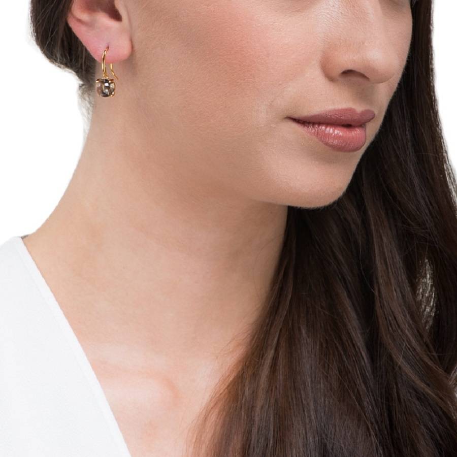 Green Amethyst And 18ct Rose Gold Vermeil Drop Earrings By Mishanto Smoky Quartz And Yellow Gold Earrings